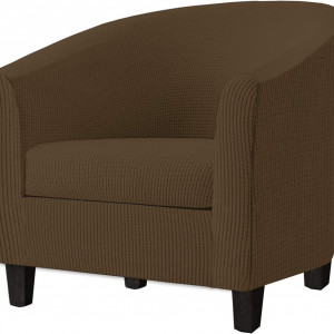 Set 2 huse de protectie pentru fotoliu SHILV HOME, poliester/elastan, cafeniu, 72 x 69 x 53,5 cm