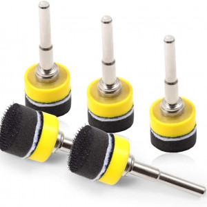 Set 5 capuri de slefuit pentru bormasina SPEEDWOX, metal/spuma, argintiu/negru/galben, 44,6 x 24,7 mm