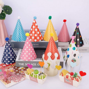 Set aniversar de 22 de piese Phoetya, hartie, multicolor, 12,5 x 9,5 cm / 7 x 9,5 cm / 2,5 x 8 cm / 2 m