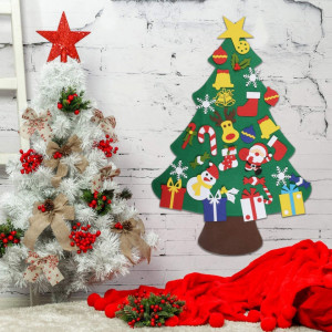 Set brad de Craciun cu 30 de ornamente detasabile TKLake, pasla, multicolor,