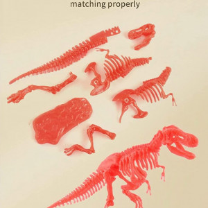Set cu schelet de dinozaur si kit de cautare Sipobuy, plastic, albastru, Fosila-Brachiosaurus, 12,5 x 5, 5 x 17,5 cm
