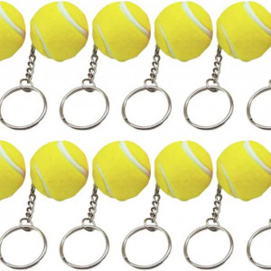 Set de 12 brelocuri im forma de minge Nuobesty, metal, galben, 8.5 x 3.5 x 3.5 cm