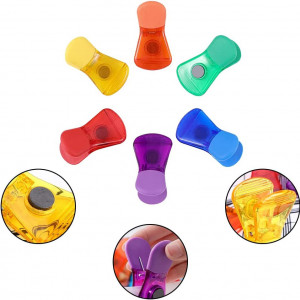 Set de 12 clipsuri magnetice TSLBW, plastic, multicolor, 7 x 4 x 3 cm