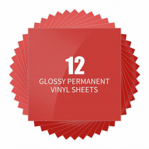 Set de 12 folii autoadezive Lya Vinyl, vinil, rosu, 30 x 30 cm