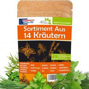 Set de 14 seminte de ierburi aromatice WaldLab, 4000 seminte, 20 g