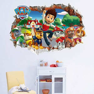 Set de 2 autocolante Paw Patrula Kibi, vinil, multicolor, 43 x 65 cm