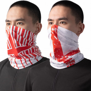 Set de 2 bandane HYSENM, poliester/spandex, alb/rosu
