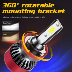 Set de 2 becuri de ceata Kairiyard, H8, LED, aliaj de aluminiu, 3 x 7,5 cm