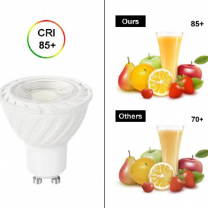 Set de 2 becuri VARICART, LED, metal/plastic, alb, GU10, 6W
