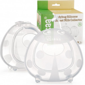 Set de 2 cupe pentru colectarea laptelui Haakaa, silicon, transparent, 150 ml