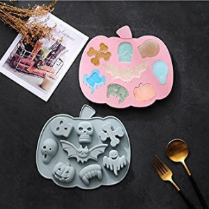 Set de 2 forme pentru bomboane de Halloween PAOLA BOLSSOM, silicon, roz, 20 x 25 cm