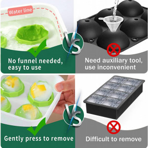 Set de 2 forme pentru cuburi de gheata DOQAUS, plastic/silicon, alb,/verde