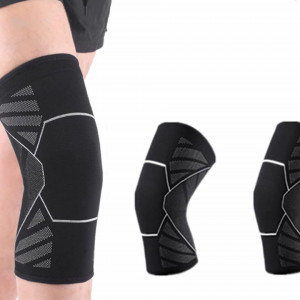 Set de 2 genunchiere LIBAIJIAA, poliester/spandex, negru, marimea L