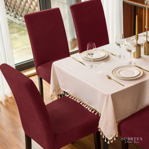 Set de 2 huse pentru scaune Subrtex, textil, rosu, 47 - 60 cm x 38 - 45 cm x 37 - 47 cm