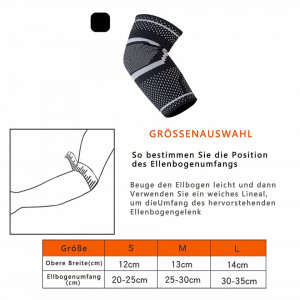 Set de 2 mansoane de compresie cot Lurgote, nailon/cupru, negru/gri, L
