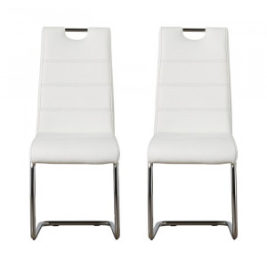 Set de 2 scaune Herbert, argintii/albe, 98 x 43 x 59 cm