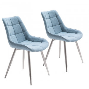 Set de 2 scaune Ralph, metal/spuma, albastru, 84 x 50 x 59 cm