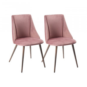 Set de 2 scaune Tyrell, metal, roz, 83 x 45 x 52 cm