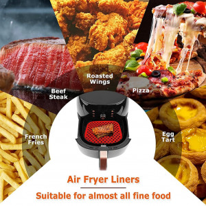 Set de 2 tampoane pentru friteuza cu aer Yizemay, silicon, rosu/negru, 19/21,6 cm