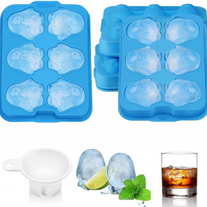 Set de 2 tavi pentru cuburi de gheata M8C, silicon, albastru, 18 x 13 x 5 cm