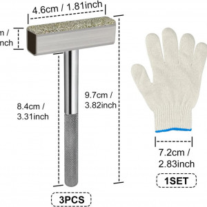 Set de 3 bucati de slefuire dresser roata si o pereche de manusi Cishow, diamant, argintiu, 9.7 x 4.6 cm