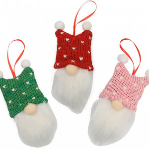 Set de 3 figurine de Craciun MsdeBersSKER, textil, multicolor, 11,5 x 6,5 cm