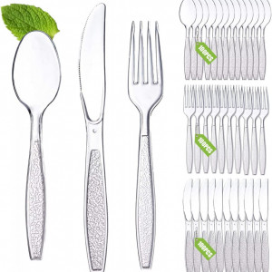 Set de 300 tacamuri reutilizabile MEISHANG, plastic, transparent, 14,5 /14,7/ 16 cm