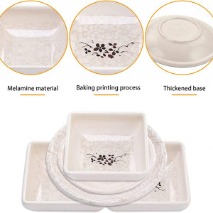 Set de 4 boluri pentru sosuri WDZYRM, ceramica, alb/negru, 7,5 cm / 9,5 cm / 9 cm / 14,8 x 7,2 cm