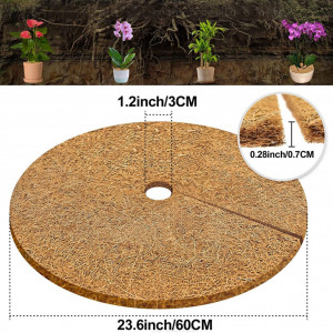 Set de 4 discuri de protectie pentru ghivecile de plante Hydrogarden, nuca de cocos, natur,60 cm