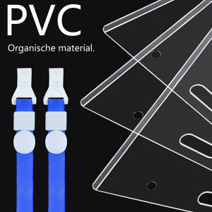 Set de 4 ecusoane pentru certificat/legitimatie Mizijia, PVC, transparent, 155 x 110 mm