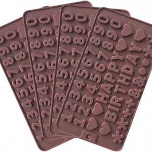 Set de 4 forme pentru prajituri XINYIND din silicon, maro, 21x11.5 cm