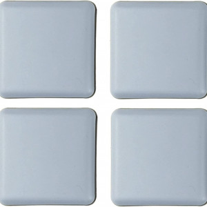 Set de 4 glisoare de mobilier Hasware, patrat, ,EVA/polipropilena gri/negru, 40 x 40 mm