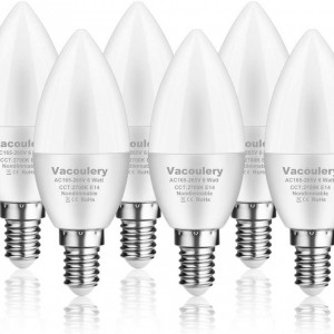 Set de 6 becuri E14 Vacoulery, LED, alb cald, 2700 K, 6W, 400 lumeni