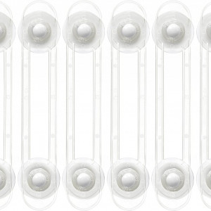 Set de 6 incuietori de siguranta pentru copii, alb, plastic, 16,5 x 3,5 cm