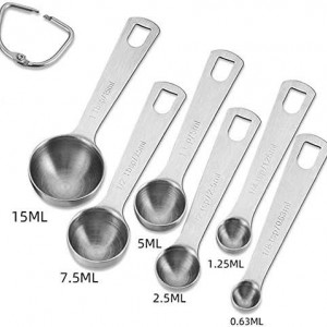 Set de 6 lingurite pentru masurat Ook, otel inoxidabil, argintiu