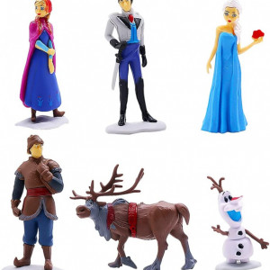Set de 6 personaje Frozen pentru decorare tort Ropniik, plastic, multicolor, 6-10 cm