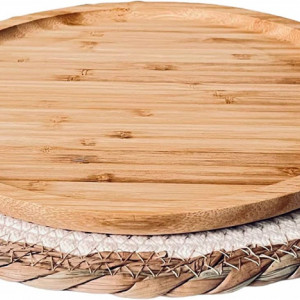 Set de 6 piese pentru aperitive HdHStore®, lemn/plastic