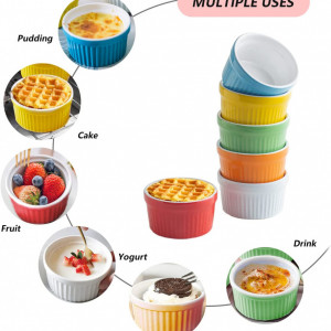 Set de 6 vase pentru sufflé VINILITE, ceramica, multicolor, 10 x 5 cm