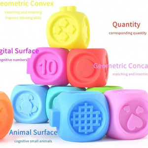 Set de 8 cuburi de joaca pentru copii Goorder, silicon, multicolor