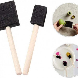 Set de 8 pensule Gu, spuma/lemn, natur/negru