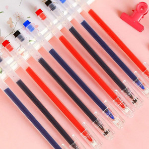 Set de 8 pixuri HEIGOO, rosu/albastru/negru, plastic, 15 cm