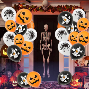 Set de decoratiuni pentru petrecerea de Halloween YANGJI, folie/latex, multicolor, 16 piese