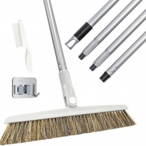 Set de matura cu maner reglabil pieptene si suport de perete CHOREASY, plastic/metal, gri/albnegru