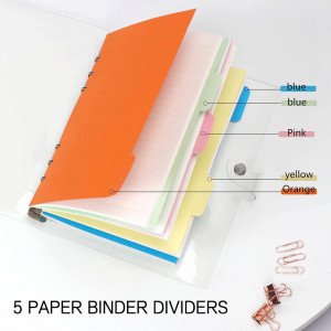 Set de planificator cu dosar A5, 5 separatoare si 100 coli hartie FYY, PVC, multicolor, 23,8 cm x 18,6