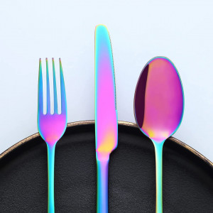 Set de tacamuri Bestdin, 24 piese, otel inoxidabil, multicolor