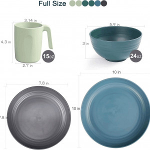 Set de vesela Greentainer, plastic, multicolor, 24 piese