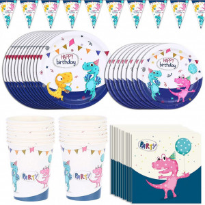 Set de vesela pentru petrecere Amycute, carton, multicolor, 65 piese