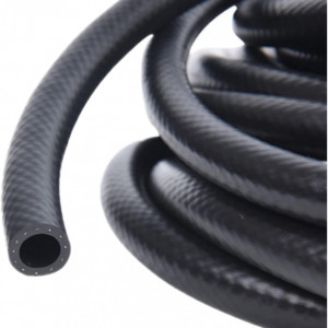 Set furtun pentru alimentare si 20 coliere Viviance, cauciuc/metal, negru/argintiu, 2 m