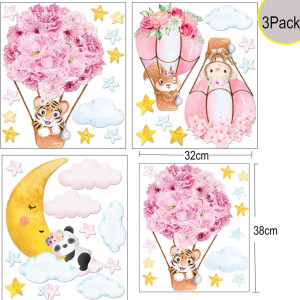 Set stickere de perete Bdecoll, vinil, model floral, multicolor