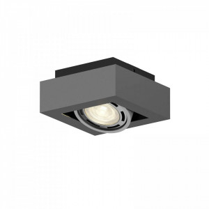 Spot de tavan Ronka, LED, metal, gri inchis, 18,5 x 18,5 x 9 cm